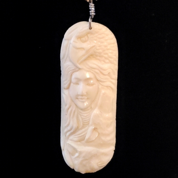 Necklace with Bone Carved Pendant